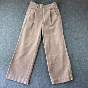 Everlane Corduroy High Waisted Pleated Pants Womens 8 Beige